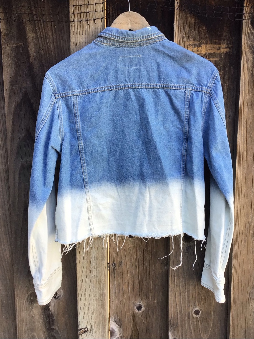 Rag & Bone Jean Cropped Ombre Denim Jacket Womens Medium Blue White Fade - Picture 7 of 11